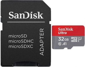 SanDisk 32GB MicroSD Card + SD Adapter