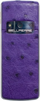 Bellperre Ultra Slim Шлифованная сталь, кожа-фиолетовый страус, золотые кнопки