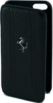 Чехол для iPhone 5 Ferrari Grain Leather Book Black (FEFFFLBKP5BL)