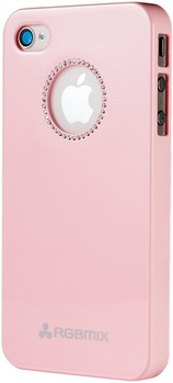 Чехол RGBmix для iPhone 4/4S Diamond Crystal Pink