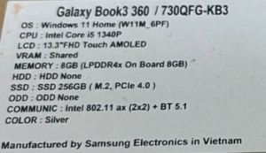 Samsung Galaxy Book 3 360 256GB Silver