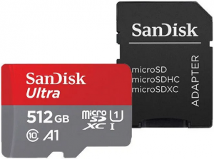 SanDisk 512GB MicroSD Card + SD Adapter